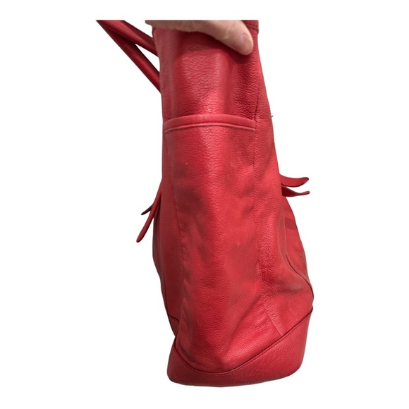 Levenger red leather large tote briefcase case - Picture 3 of 11